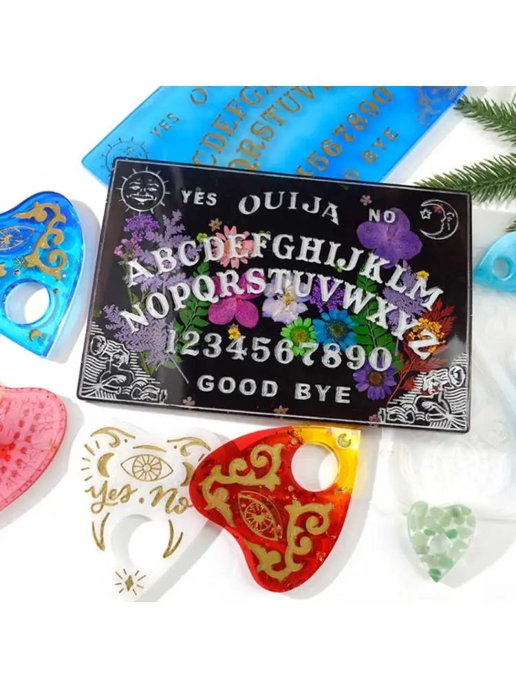 

2Pcs Ouija- Board Planchette Resin Molds Gothic Ouija- Board Game Silicone Molds F3MD