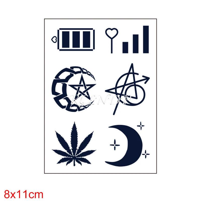 Водостойкая временная татуировка-наклейка с Луной звездой любовным сердцем