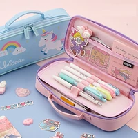 pencil cases unicorn pink kawaii stationery licorne etui estuche pen holder school supplies cute papeleria astronaut box bag
