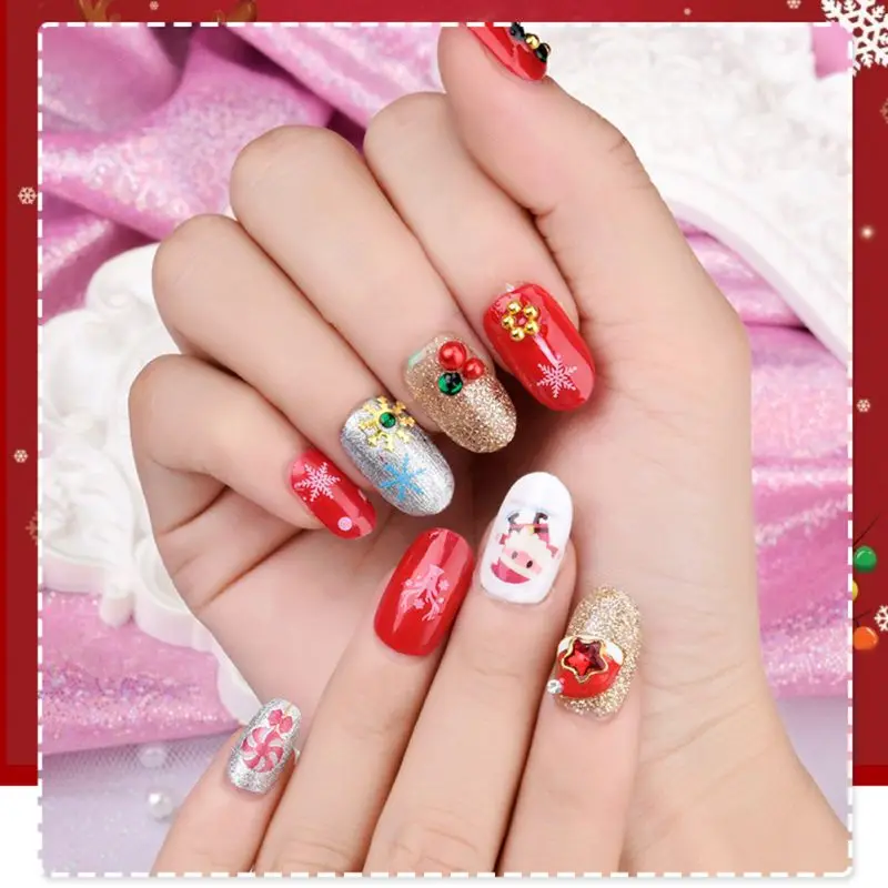 Горячая Рождественская наклейка для маникюра 3D модный Рождественский Снеговик