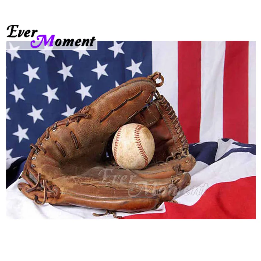 Ever Moment Алмазная картина американский флаг бейсбольное украшение для дома