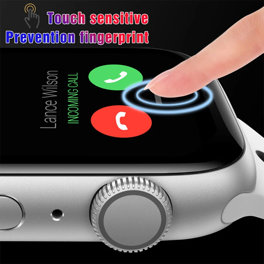 9H изогнутое закаленное стекло для защиты экрана Apple Watch серии 5 4 3 2 1 полное