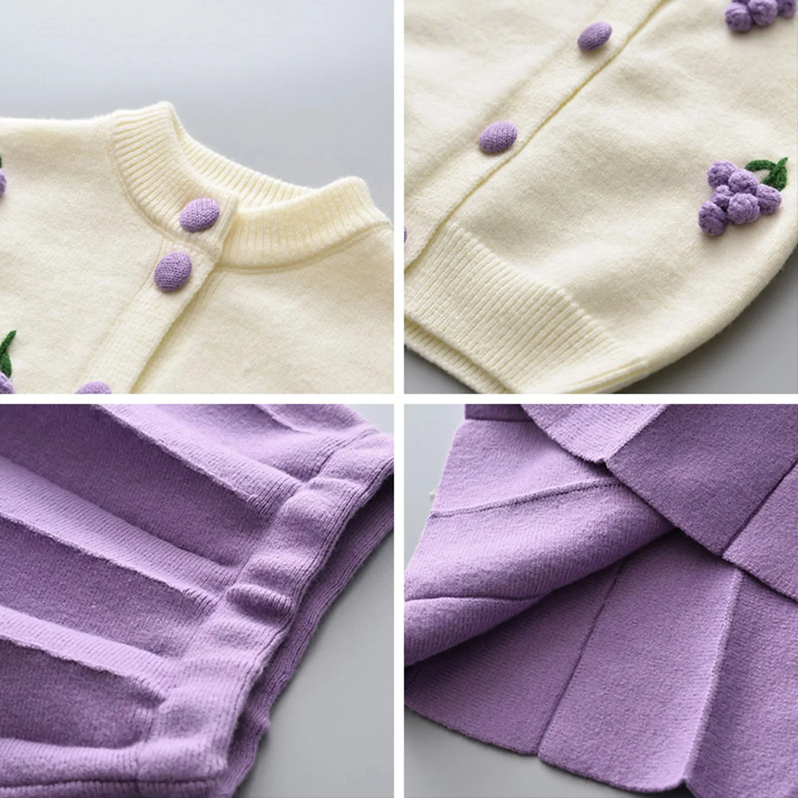 

2021 New Baby Girl And Girl Clothing Winter Fashion Cute Sweet Long Sleeve Sweater Skirt Skirt Set