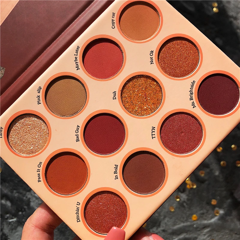 12 цветов матовая Мерцающая палитра теней для век водостойкая Обнаженная