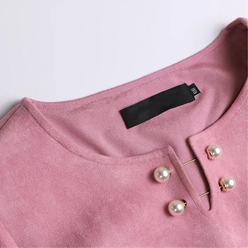 

High Street 2020 Womens Dress Spring New Star Style Suede Slim Dress Female Hollow Out Tassel Straight Vestidos Three Quarter