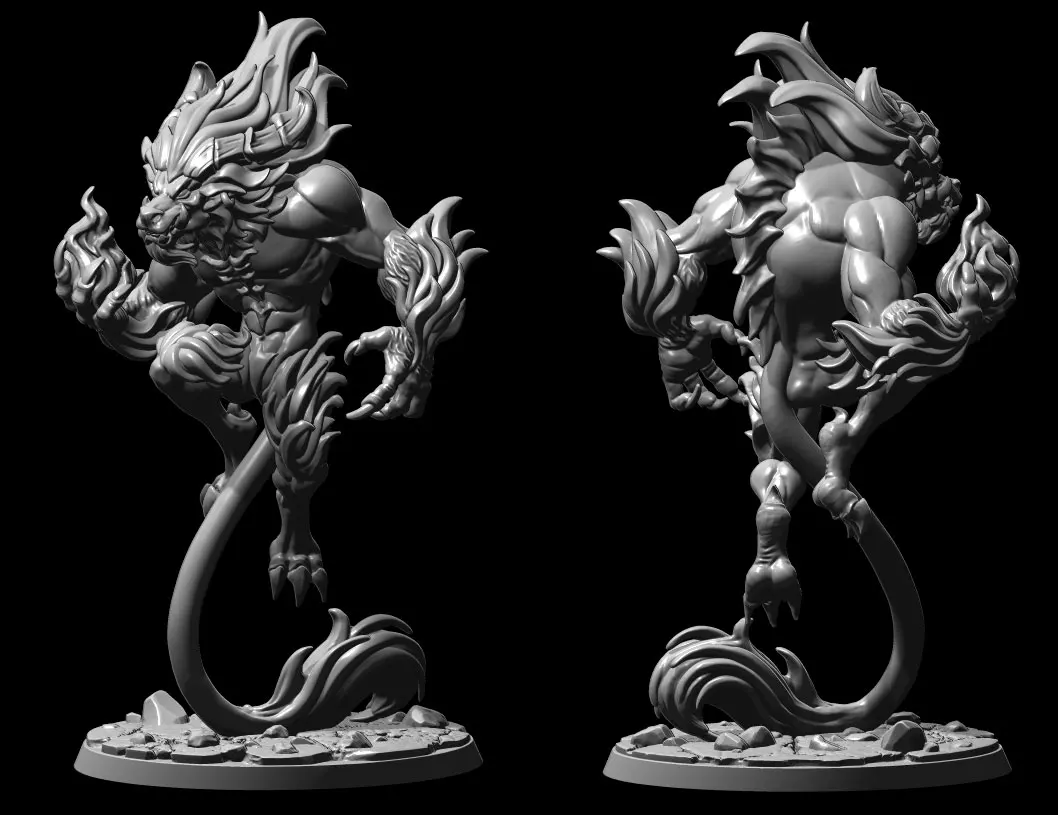 

56mm 75mm Resin Model Lion Angry Figure Unpainted Sculpture DW-006