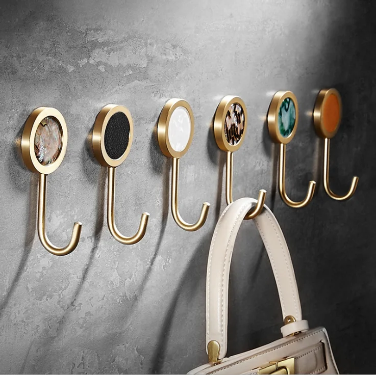 black Bathroom Robe Hooks brass for Hanging Clothes Hook Door Wall single Accessories Towel | Обустройство дома