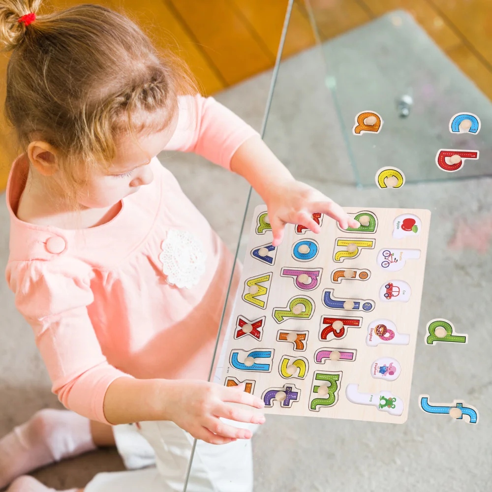 

1 Set Wooden Letters Puzzle Kids Puzzle Plaything Creative Jigsaw Puzzle