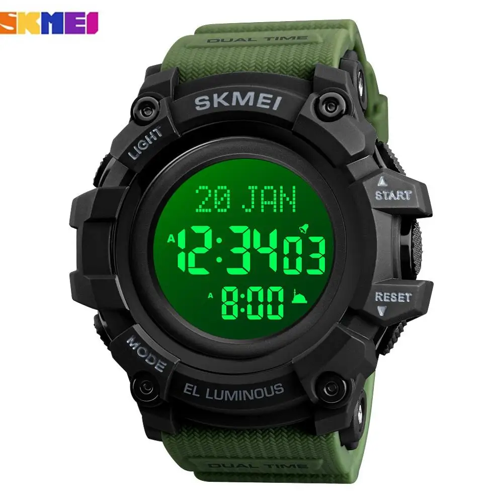 Электронные мужские наручные часы SKMEI со светодиодный ным дисплеем секундомер