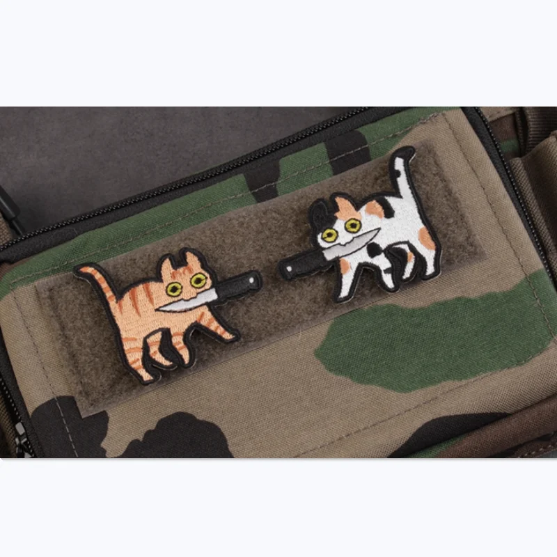 Поклевочный нож серии Little Cat вышитая нашивка из ПВХ милые животные домашних