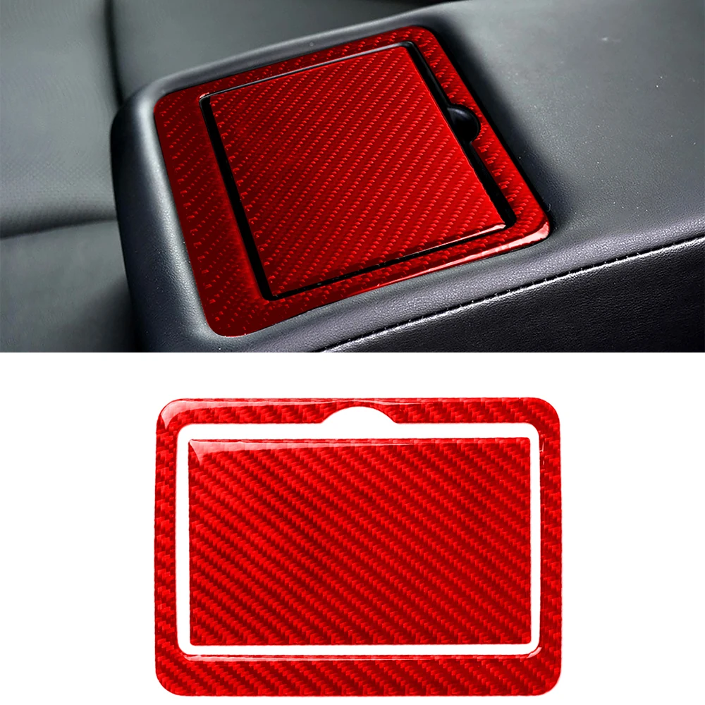 

Rear Seat Water Cup Panel Decoration Trim Cover Decal Sticker for Infiniti Q50 2014-2020 Car Interior Accessories Carbon Fiber