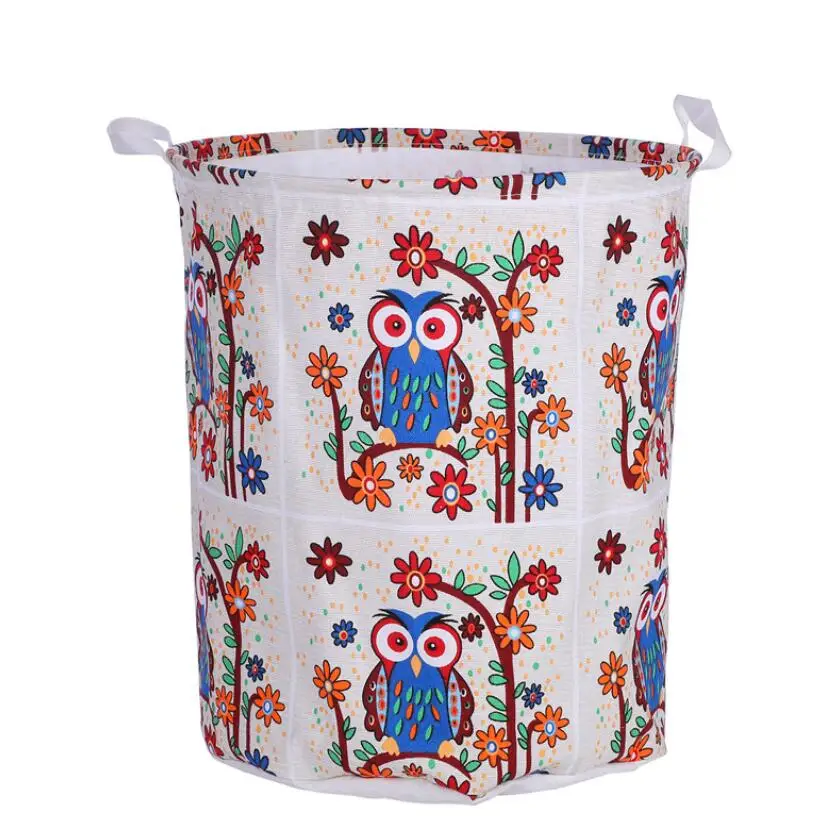 

Новая Водонепроницаемая корзина для белья с изображением мультяшной совы, корзины для хранения одежды, бочка для украшения дома, детская иг...