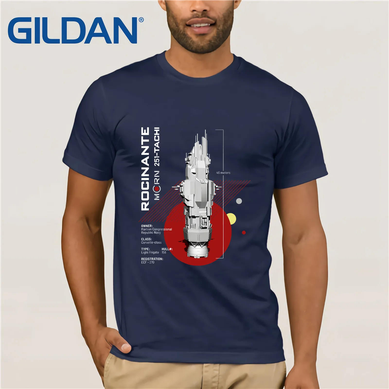 The Expanse Rocinante shipping Летняя мужская футболка с коротким рукавом - Цвет: navy