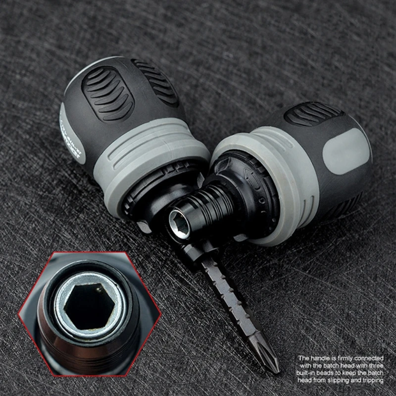 

Screwdriver Screwdriver with Dual Heads Bit, Adjustable Length, Forward and Reverse Rotate
