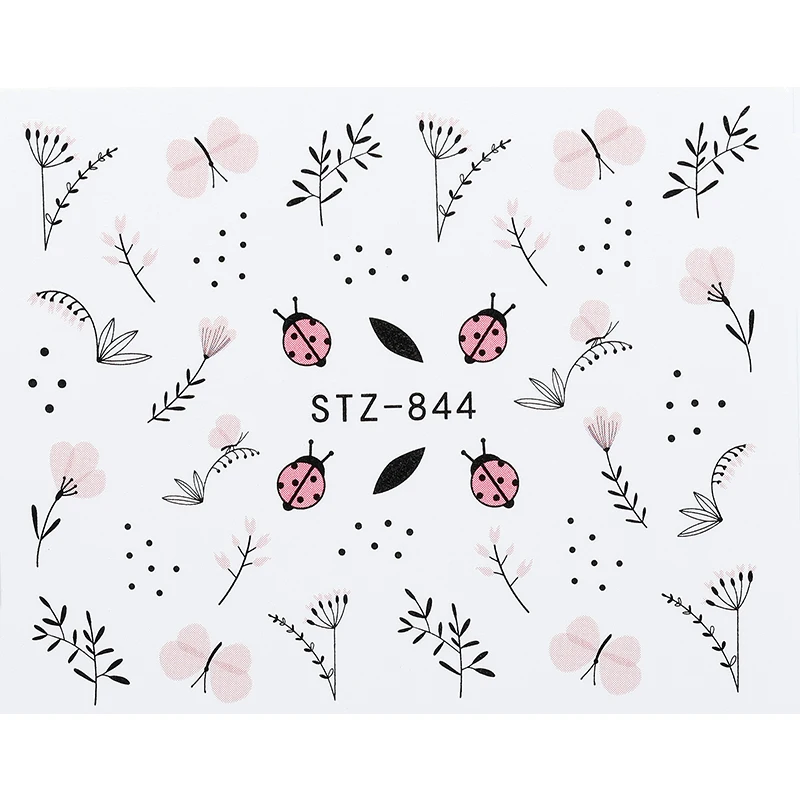 1 лист стикер для дизайна ногтей цветок Вода Переводные картинки необычный узор