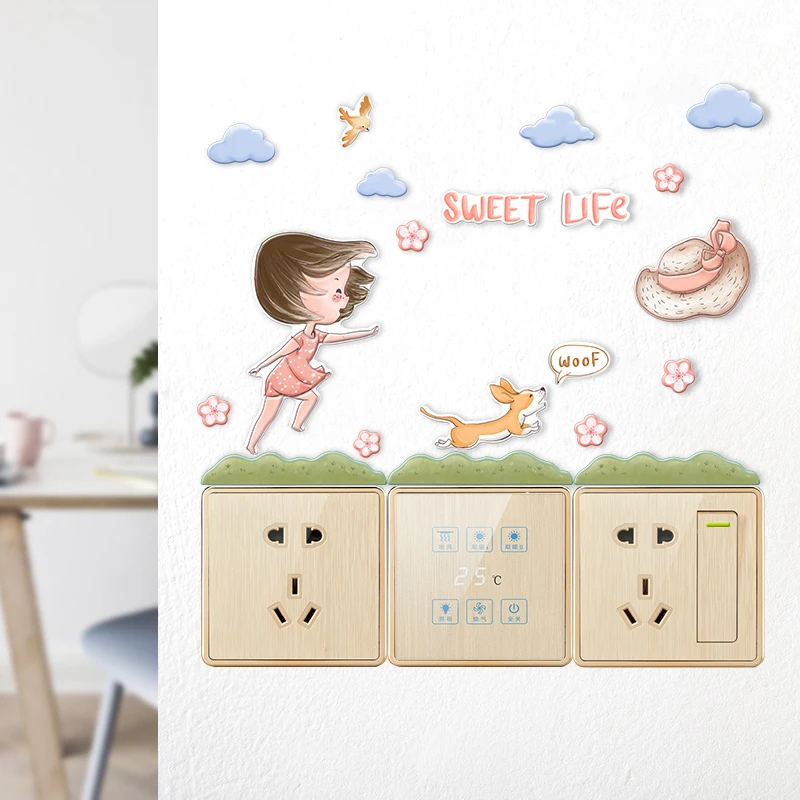 3D светильник переключатель на стену с наклейками для детской комнаты украшения