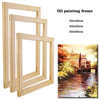 wood frame for canvas oil painting factory price picture nature diy frames for diamond painting picture wall art decor