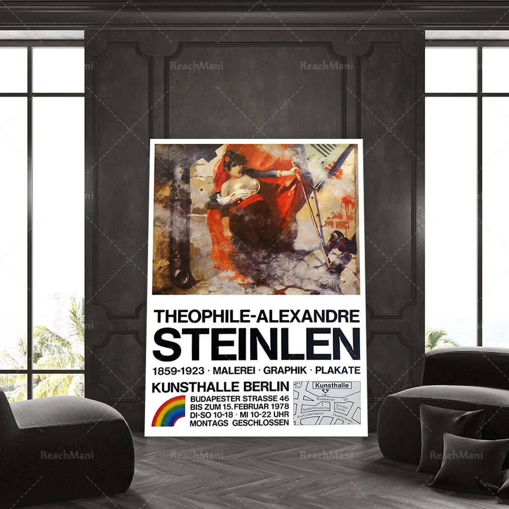 Печать на холсте ReachMani Винитажный плакат Steinlen 1978 года