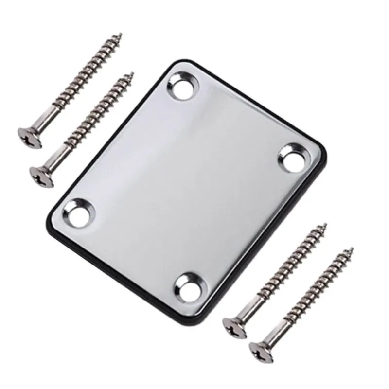 

Electric Guitar Neck Plate Stainless Steel Joint Board With Screws Bass Accessories