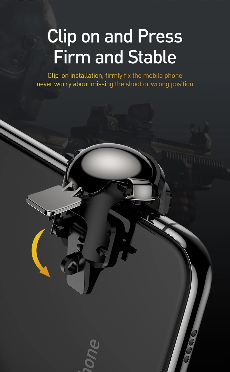 Baseus Pubg Controller for iPhone XR L1 R1 Gaming Trigger Pubg Mobile Gamepads Fire Button Smart Phone Mobile Shooter Controller