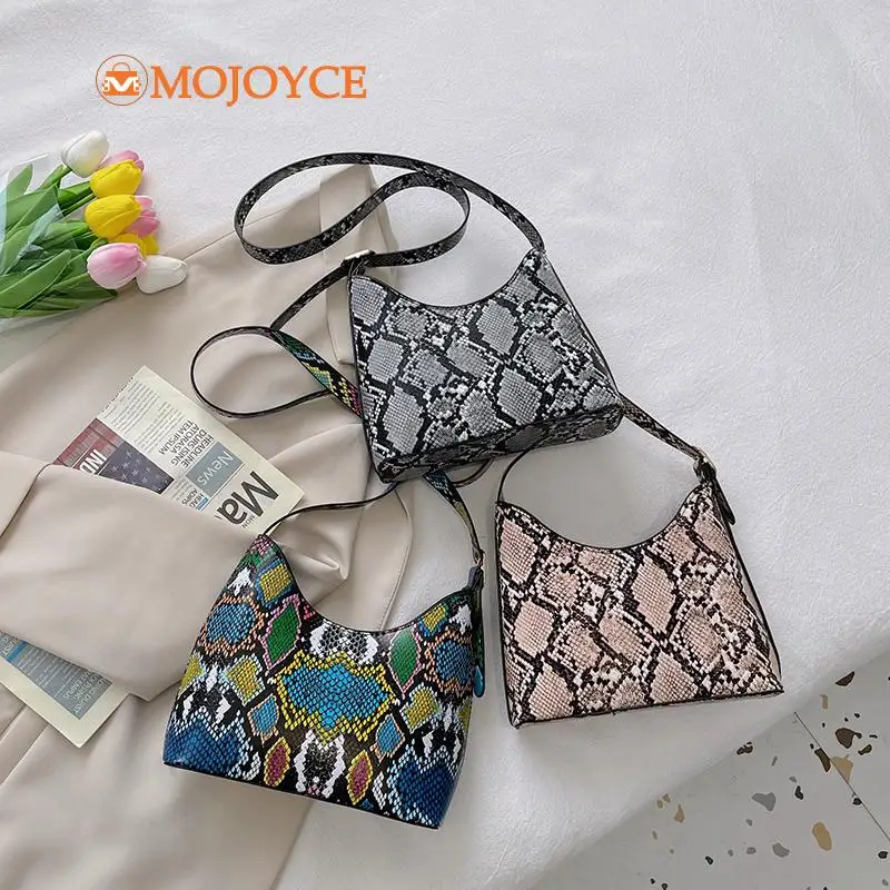 

Daily Women's Cosmetic Bag Snake Pattern Printing PU Leather Shoulder Crossbody Messenger Bag Ladies Hobos Purses and Handbags