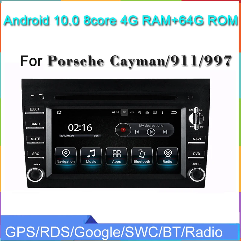 Подходит для Porsche Cayman 911 997 boxter 2005 2008 автомобильный dvd плеер android 10 0 8core RAM 4G ROM 64G wifi gps