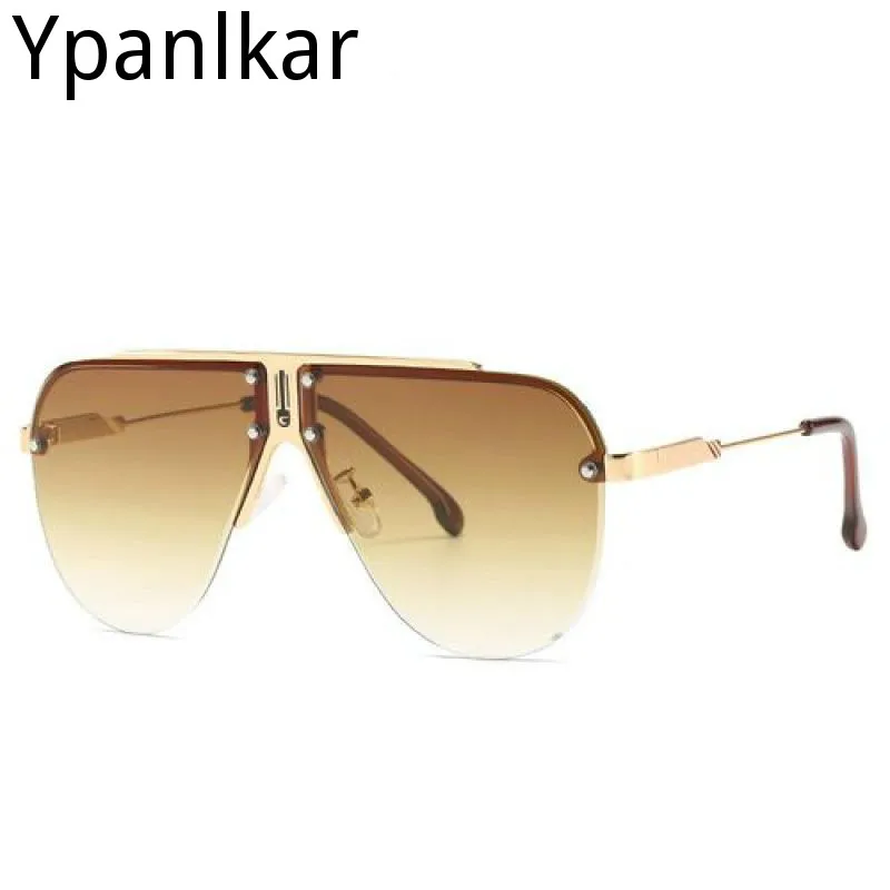 

2020 New Oversized Sunglasses Women Big Frame Flat Top Sun Glasses Female Men Vintage Mirror Shades Gradient UV400