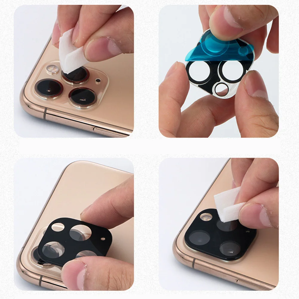 Защитная пленка для объектива камеры iPhone 11 Pro Max металлическая задняя камера