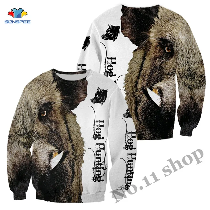 Men Harajuku Hunting Animal Boar Bow Hunter 3D Print Hoodie Sweatshirt Zipper Women Pullover Streetwear Jacket Tracksuit Coat