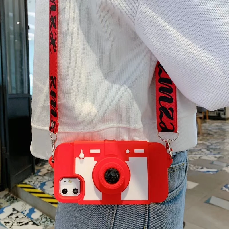 3D Ретро кошелек-камера Чехол-подставка для телефона для iPhone 11 pro Max XS MAX XR 7 8 plus 6 X Мягкая силиконовая задняя крышка с st