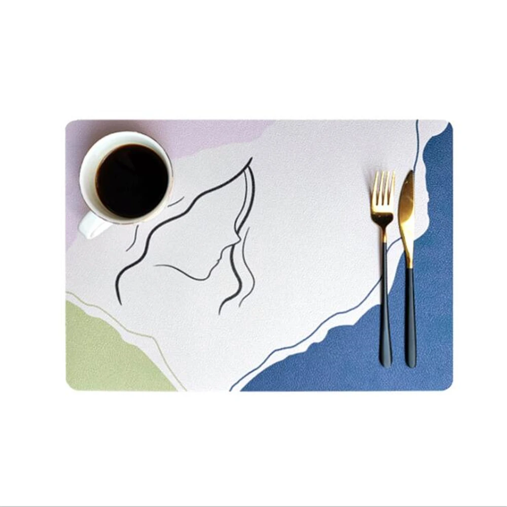 

Kitchen Creative Household Products Food Mat PVC Leather Wash Free Thickened Western Dinner Placemat Hotel Waterproof Oil Proof