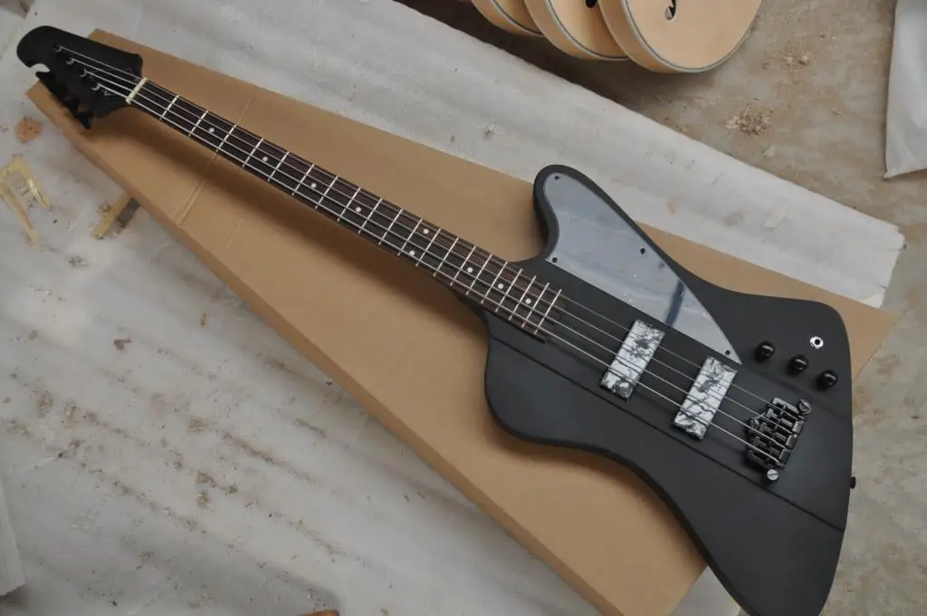 

Fire Bird Four String Electric Bass electric guitar Black Body White Guard Rosewood Fingerboard 62
