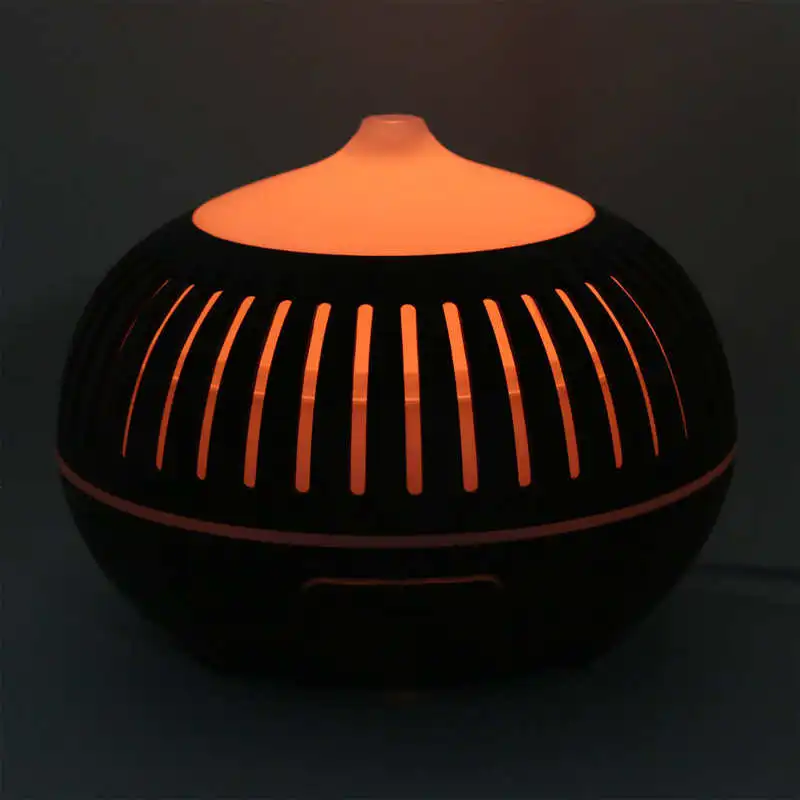

Household Aroma Diffuser Hollow Air Humidifier with Night Light Deep Wood Grain 110-240V NEW