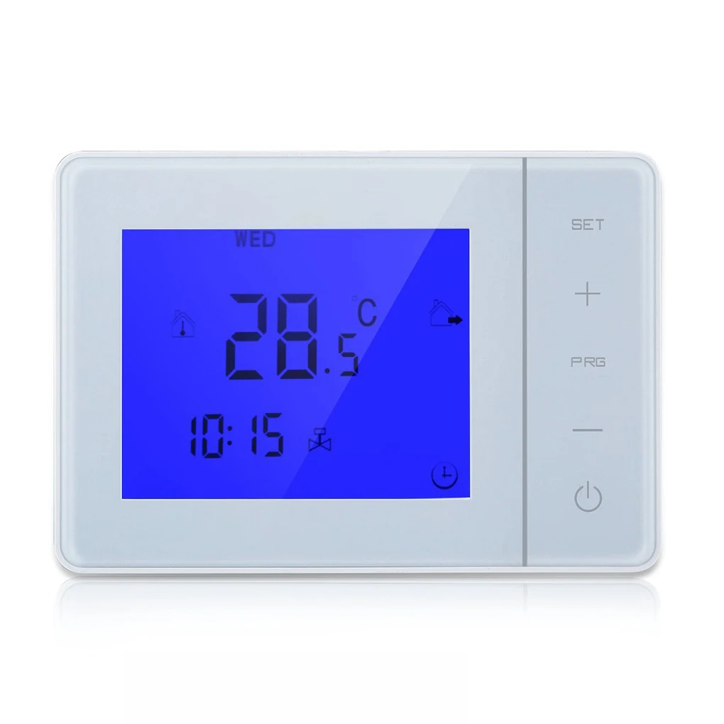 

Programmable Wall-hung Boiler Heating Thermostat 5A Digital Room Temperature Controller Touch Screen LCD Thermostat Black White