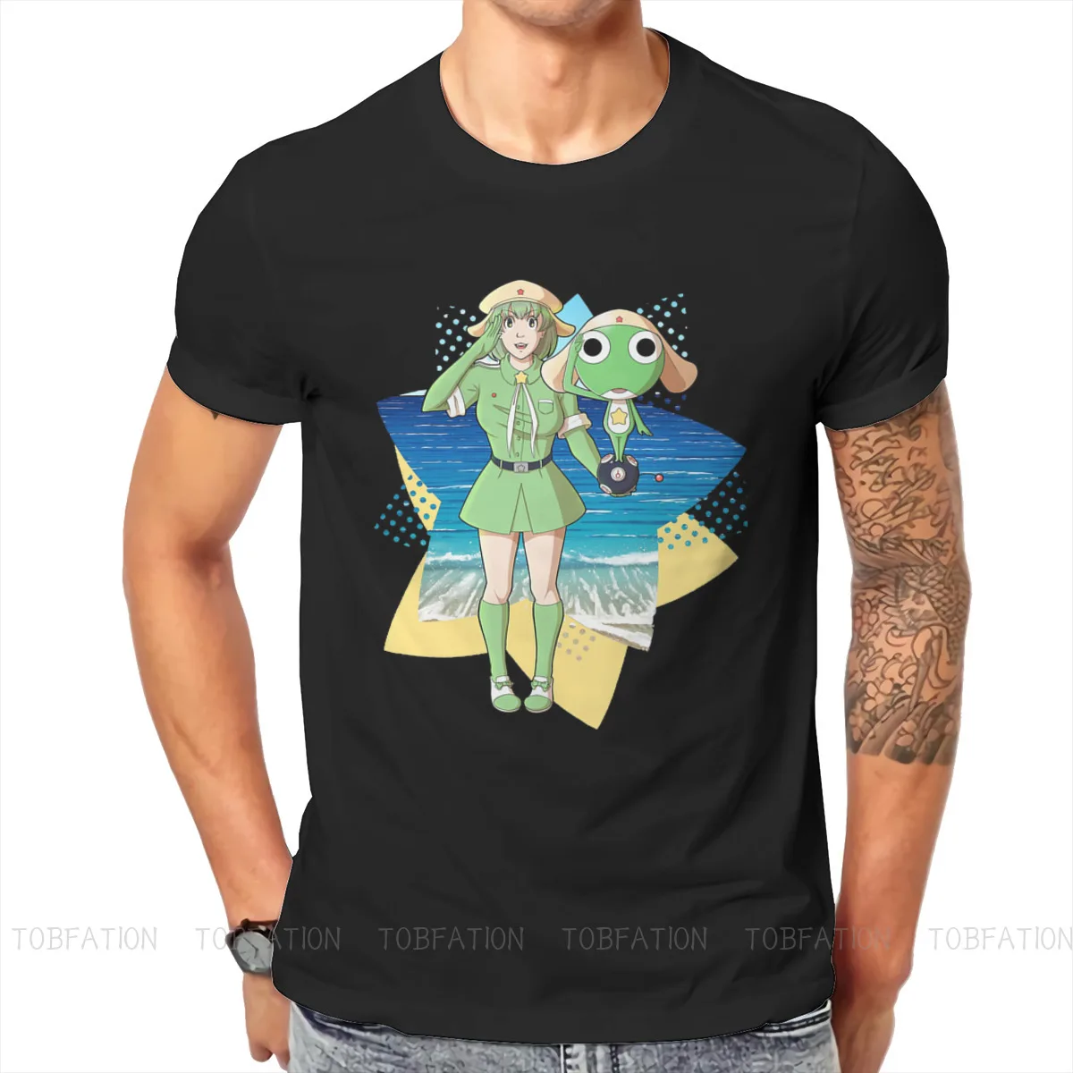 

Keroro Gunsou Funny Anime And Friend T Shirt Vintage Grunge Summer Large Cotton Men's Tops Harajuku Crewneck TShirt