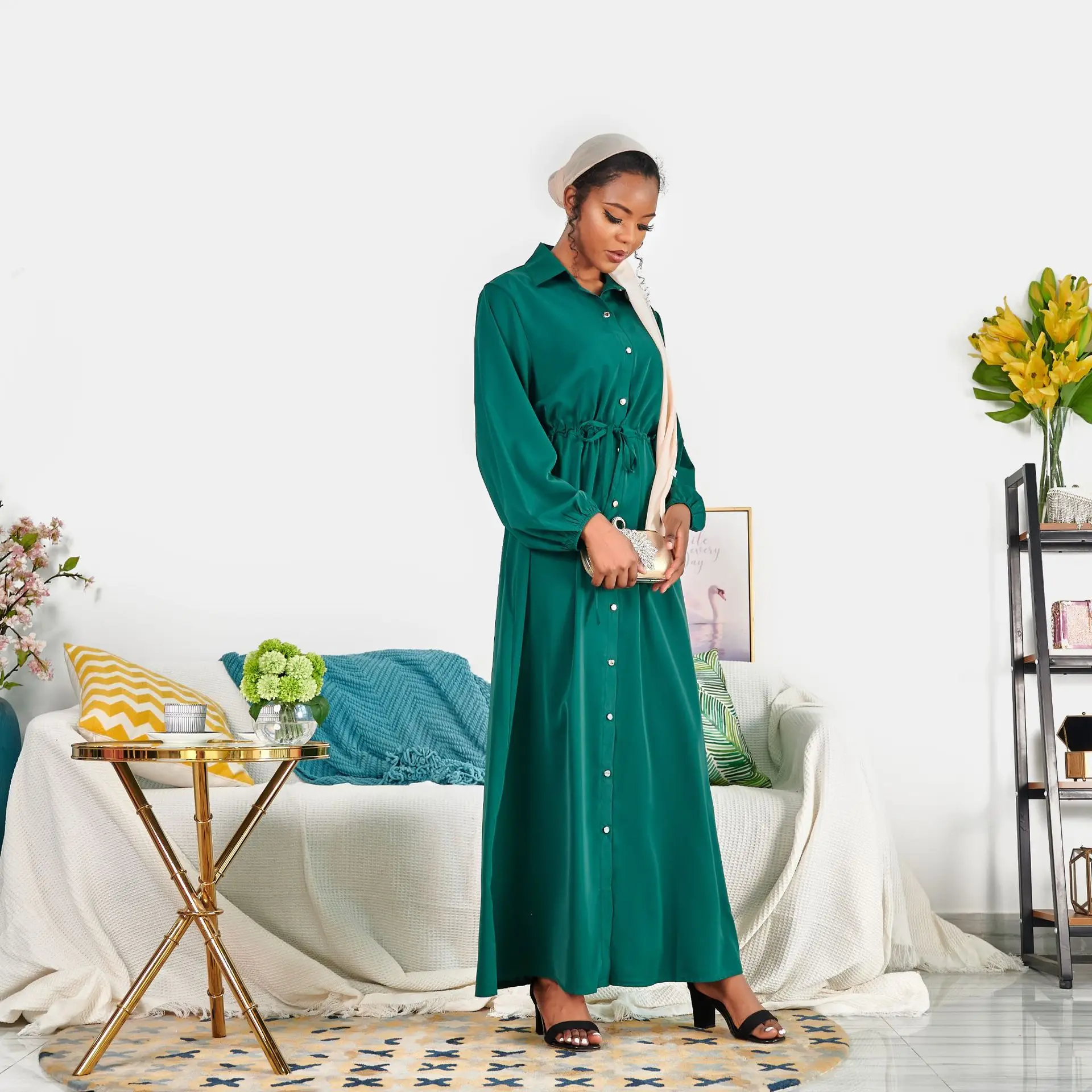 

Eid Mubarek Abaya Dubai Turkey Hijab Muslim Dress India Islamic Clothing Shirt Dresses for Women Vestidos Afircan Moroccan Katan