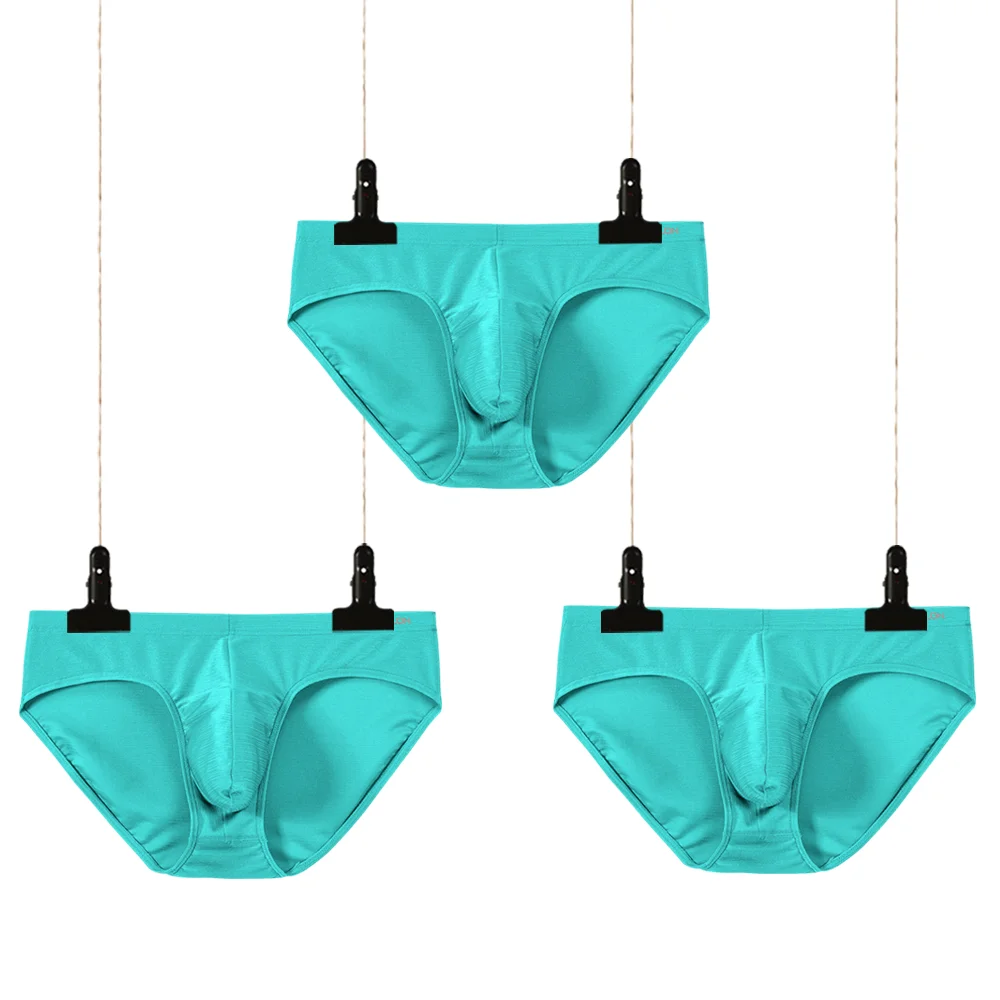 Men's Briefs Sexy Bikini Nylon Comfortable Breathable Men Panties Male Soft Underwear Solid Color 3PCS