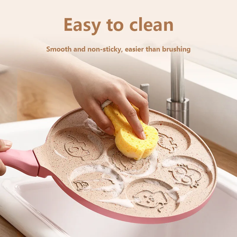 

4YANG 7 Holes Breakfast Pan Multifunctional Non-stick Frying Pot for Pancake Egg Dumpling Baking Mold Non-stick Frying Pan Mould