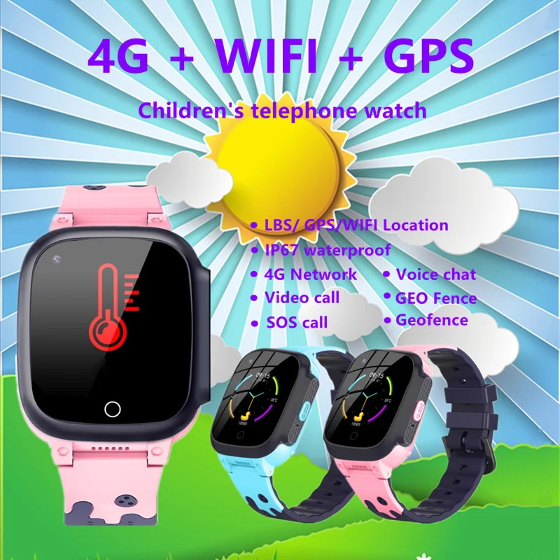 Review S25 Kids Measuring body temp Heart rate Smart watch 4G GPS WIFI Tracker SOS Video Call for Children Anti Lost Monitor