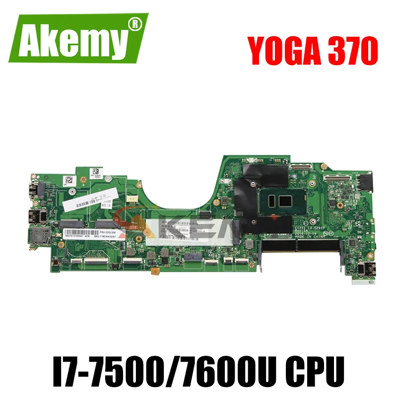 

Akemy For Lenovo ThinkPad Yoga 370 Laptop Motherboard LA-E291P Motherboard I7 7500/7600U Tested test FRU 02DL558 01HY151 01HY149