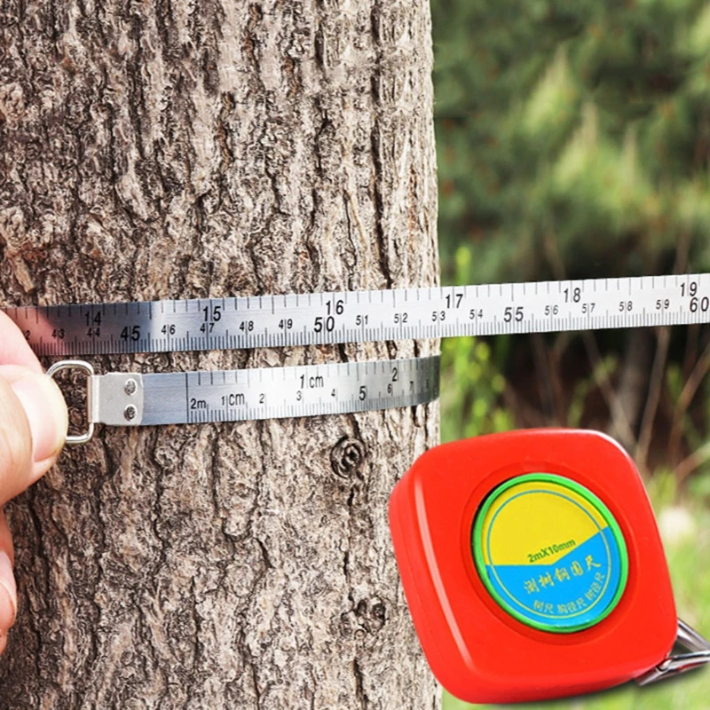 

Tree Diameter Tape 2000 Mm Soft Retractable Metal Measuring Tape- Use For Measuring Cylindrical Objects