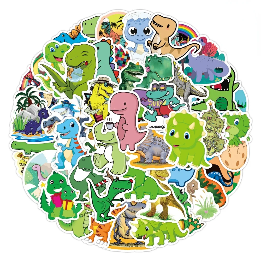 

10/30/50PCS Cute Dinosaur Graffiti Stickers Waterproof DIY Skateboard Guitar Suitcase Freezer Motorcycle Sticker Classic Toys