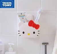 takara tomy creative cartoon hello kitty multifunctional toothbrush holder cute bathroom shelf storage box