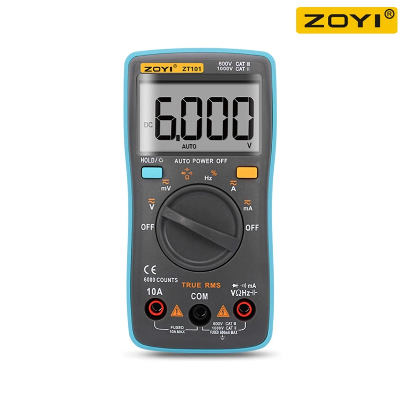 

ZOYI-multimetro Digital ZT101, конденсатор напряжения, 6000 вращения