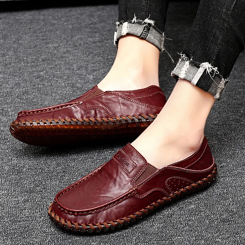 

2020 Men Loafers Casual Shoes Breathable Driving Shoes for Men Penny Handmade Loafers Genuine Leather Comfortable Shoes Big Size