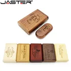 JASTER USB 2,0 (бесплатный логотип) клен деревянный usb + коробка usb флэш-накопитель грецкий орех ручка-накопитель 8 ГБ 16 ГБ 32 ГБ 64 Гб подарок для фотографии