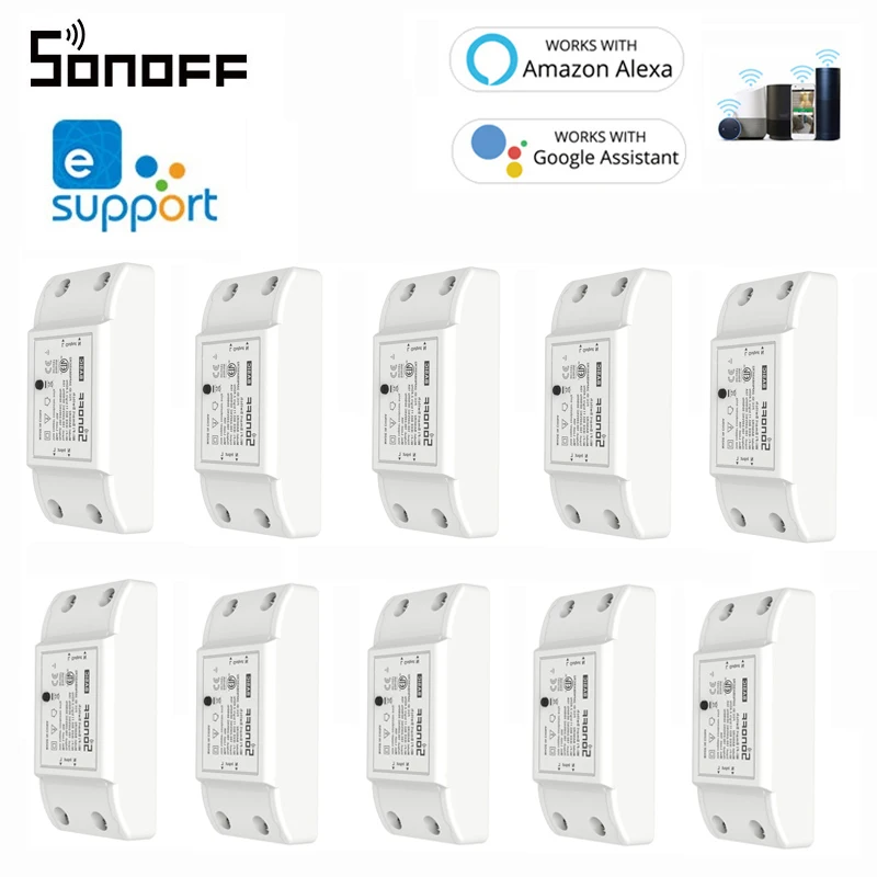 

Беспроводной Выключатель SONOFF Basic R2, wi-fi переключатель, модуль выключателя, работает с Amozon Alexa и Google Home, EWeLink Itead SONOFF