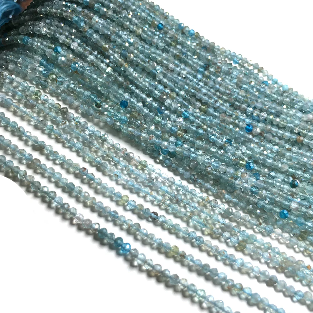 

100% Natural Stone Faceted Small Hole Beads for Women Jewelry Making DIY Necklace Bracelet 2&3mm 15 inch