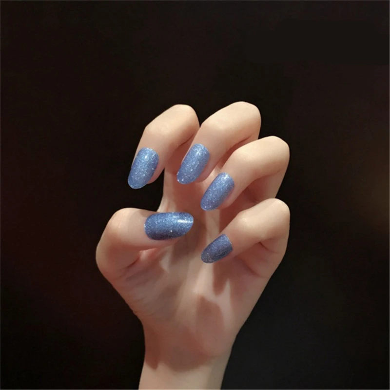 Однотонный Блестящий Порошок для дизайна ногтей наклейки лака полоски