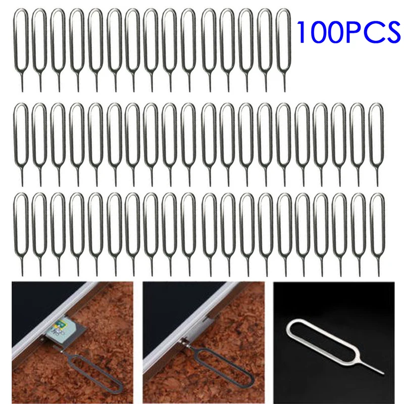 

100pcs Eject Sim Card Tray Open Pin Needle Key Tool For Universal Mobile Phone